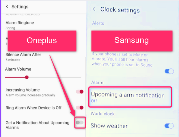 Disable 'Upcoming Alarm' Notification 2